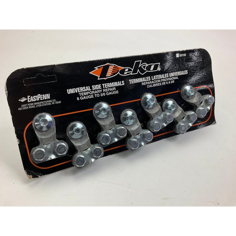 (7) Deka 00192 Universal Side Mount Battery Terminals With Bolts,  6 - 2/0 GAUGE