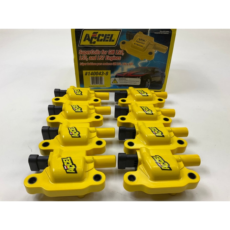 (8) Accel 140043 Performance Ignition Coils - Supercoils  Chevy LS2, LS3 & LS7