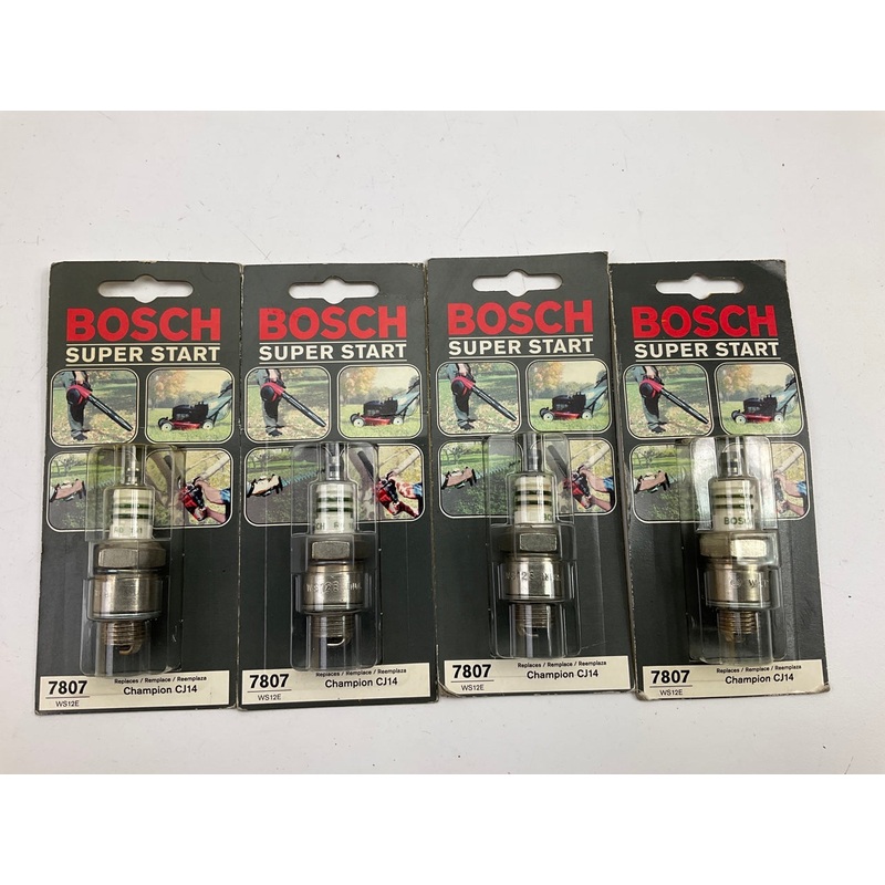 (4) Bosch 7807 Small Engine Spark Plugs - Replaces Champion CJ14