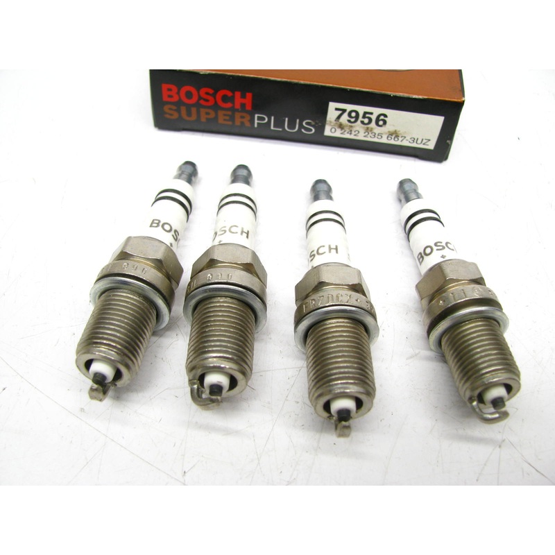 (4) Bosch 7956 Super Plus Ignition Spark Plug - Nickel
