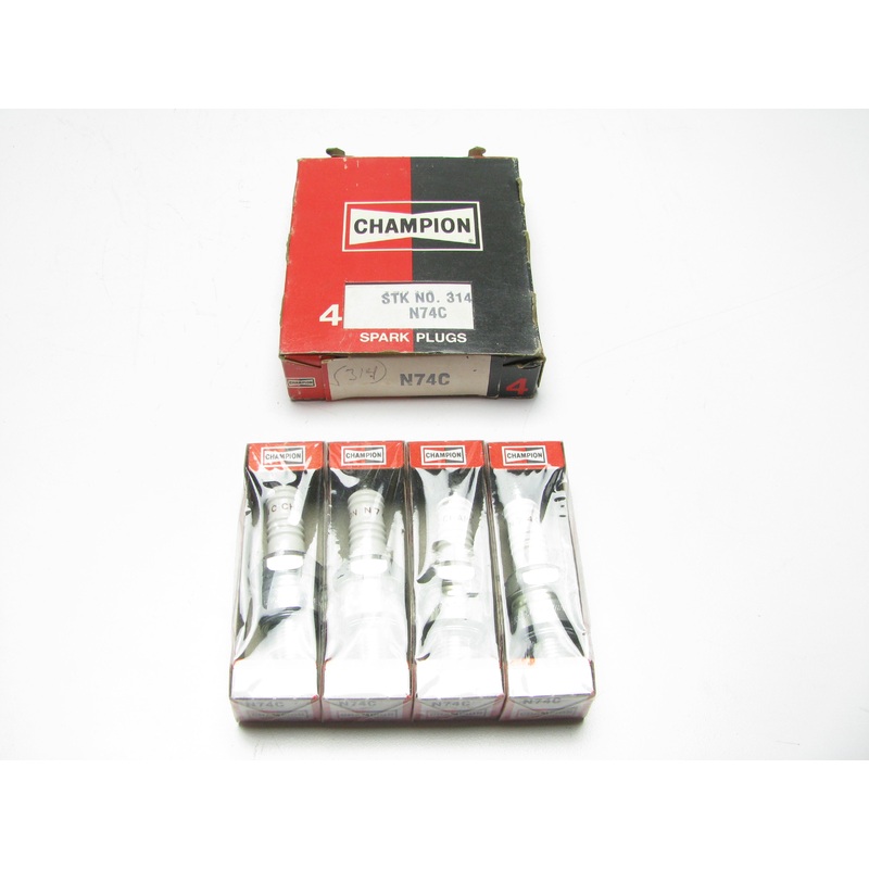 (4) Champion N74C Spark Plug Set Copper Core 300 314