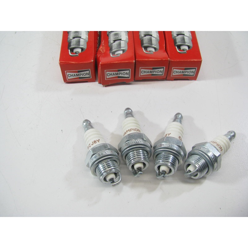 (4) Champion RCJ8Y 863 Ignition Spark Plugs - 14mm Thread 9.5mm Reach 19mm Hex