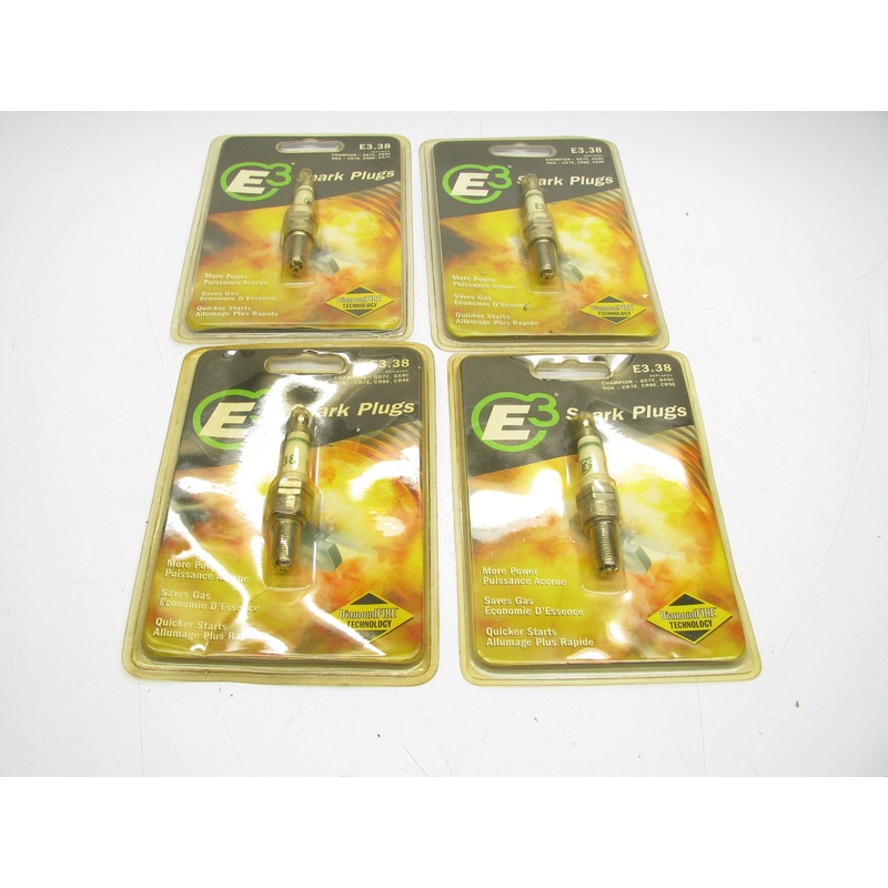 (4) E3 E3.38 Performance Spark Plugs (NGK CR7E, CR8E, CR9E CHAMPION G57C, G59C)