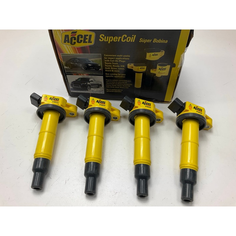 (4) Accel 140333 SuperCoil Direct Ignition Coil For 2001-2012 Toyota 2.4L-L4
