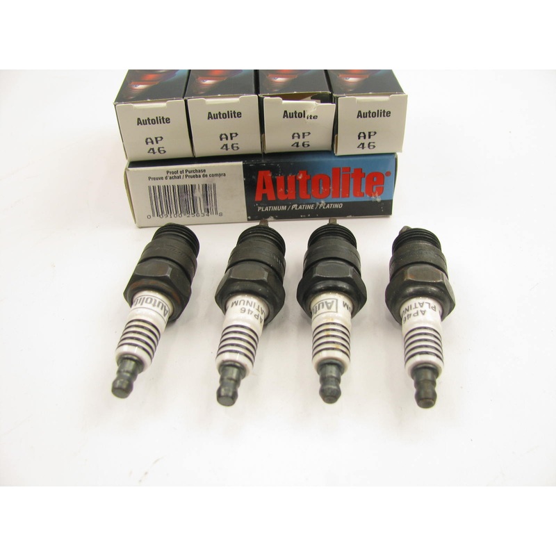 (4) Autolite AP46 Ignition Spark Plugs - Platnium