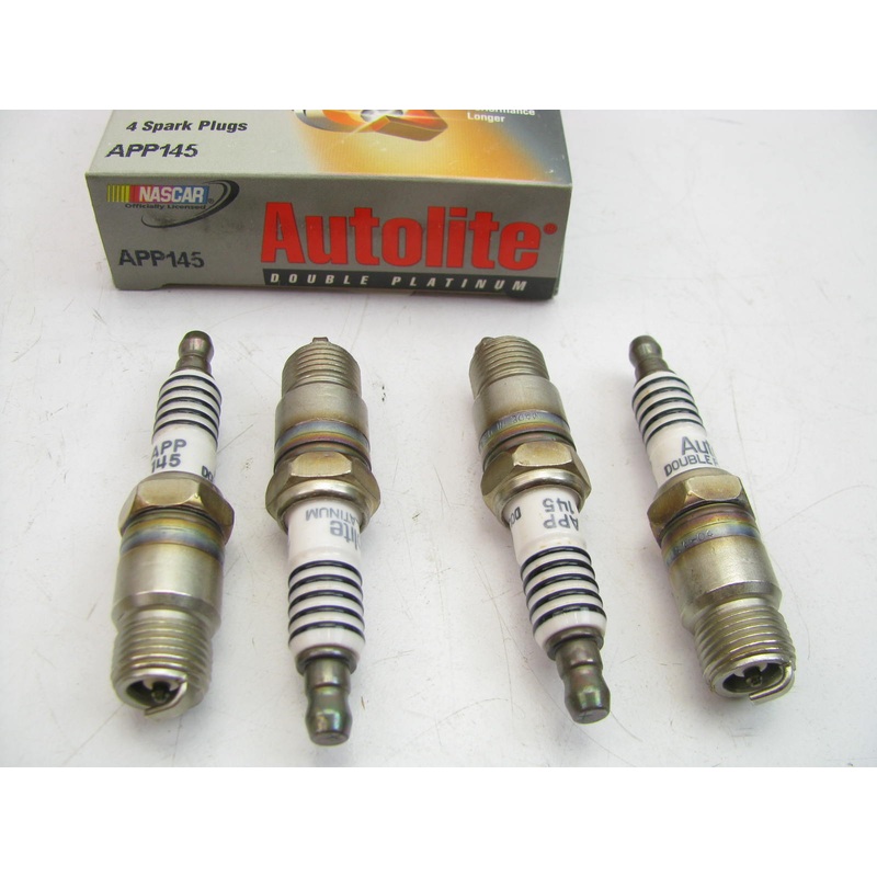 (4) Autolite APP145 Ignition Spark Plugs - Double Platnium