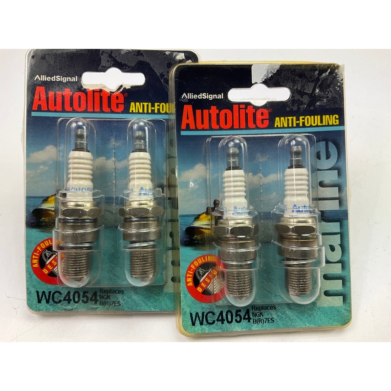 (4) Autolite WC4054 ANTI-FOULING Spark Plugs - Replaces NGK BR7ES