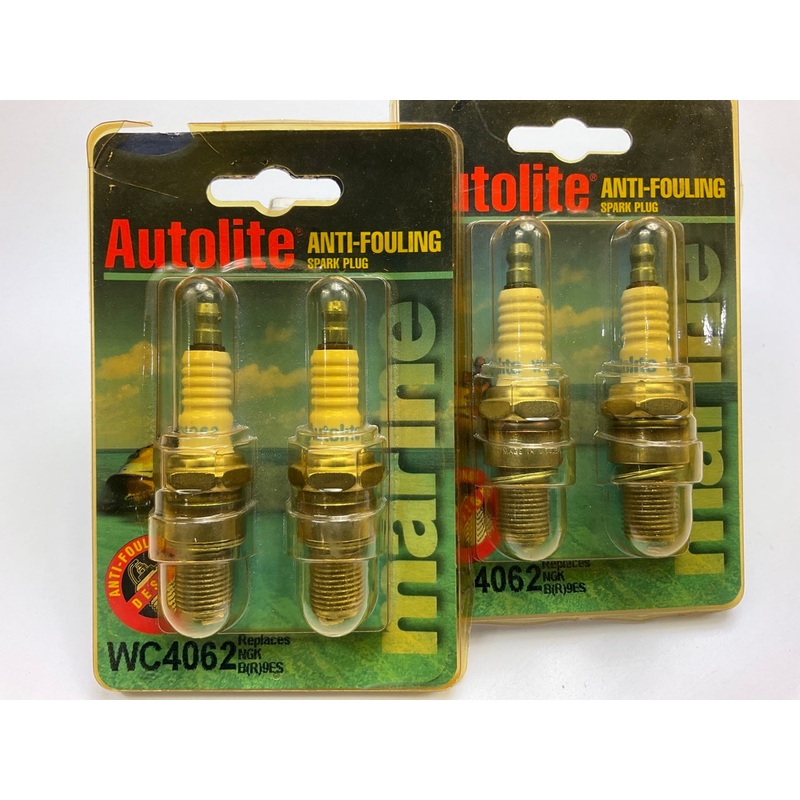 (4) Autolite WC4062 Marine Spark Plugs - Replaces NGK BR9ES, 5722