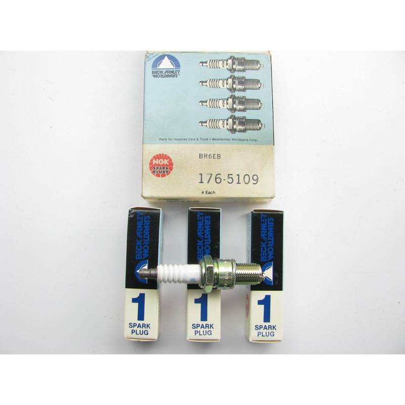 (4 PCS) BECK ARNLEY Spark Plugs 176-5109  NGK BR6EB