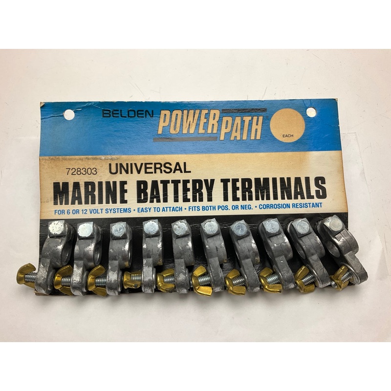 (10) Belden 728303 Marine Wing-nut Battery Terminals, Corrosion Resistant