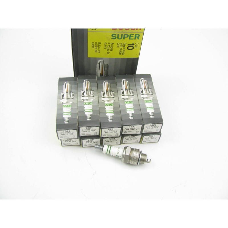 (10) Bosch 7521 Super Ignition Spark Plugs - 0242219521-74U WR10FCZ