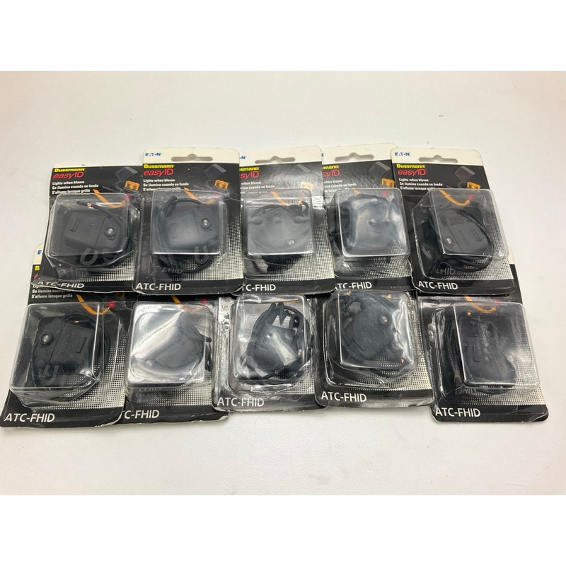 (10) Bussmann BP/ATC-FHID Easyid Inline Fuse Holders, Black, EASY ID Blow Fuse