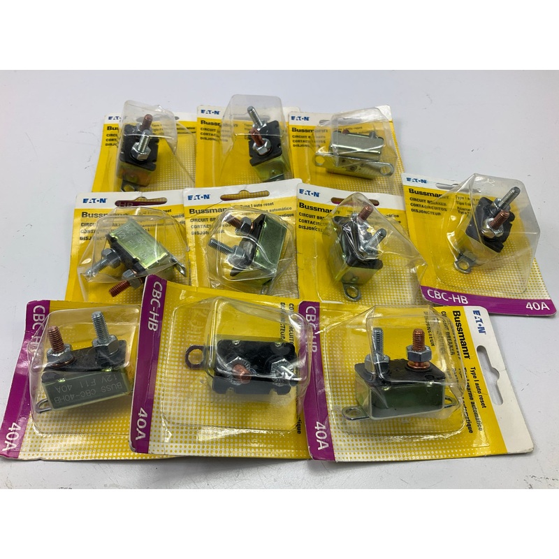 (10) Bussmann CBC-HB Circuit Breakers, Type I Heavy Duty W/ Stud Terminal 50 Amp