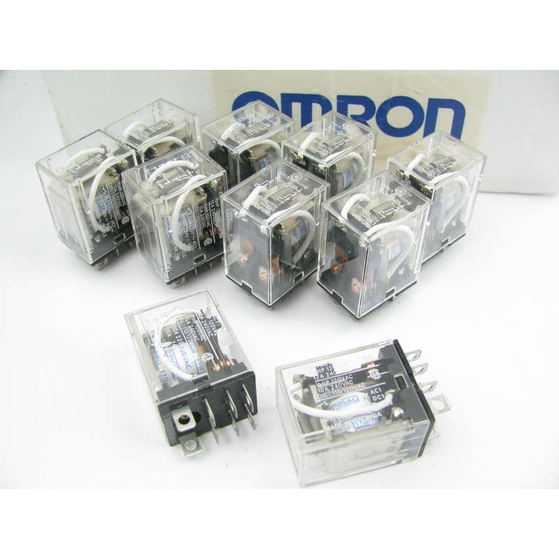 (10) OMRON LY2 8-PIN Relay 110/120A, DPDT, 120 VAC, 10 AMP - PACK OF 10 PCS