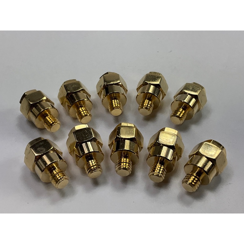 (10) PACK - Gold GM Side Post Battery Terminals W/ Amp Stud - Add Power Wire