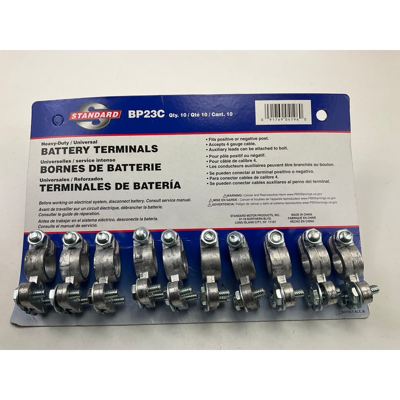 (10) Standard BP23C Top Post Replacement Battery Terminals, Uses 4 Gauge Cable