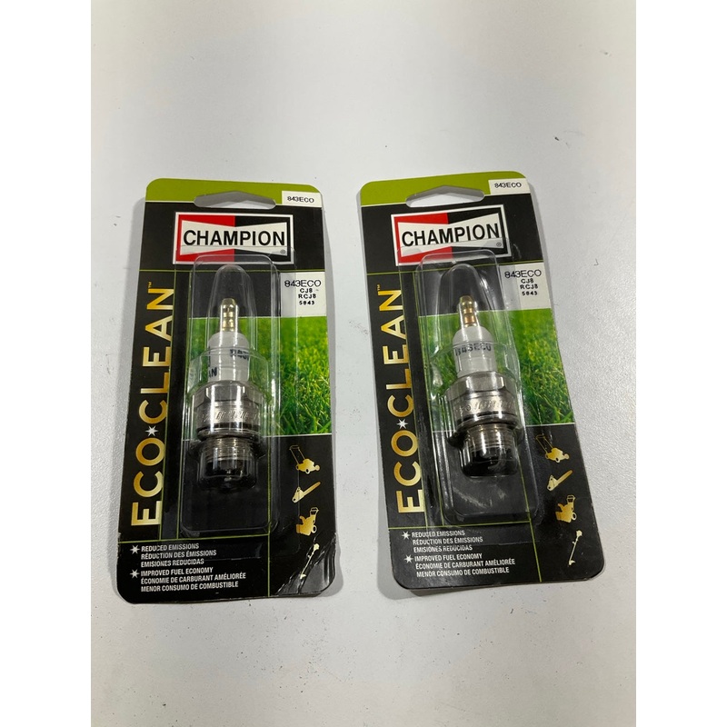 (2) Champion 843ECO Eco-Clean Spark Plug Replaces CJ8 RCJ7Y RCJ8Y J8C