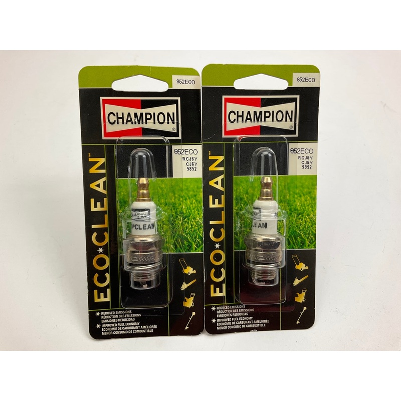 (2) Champion 852ECO Eco Clean Spark Plugs - Replaces 846ECO, CJ14, BMR4A