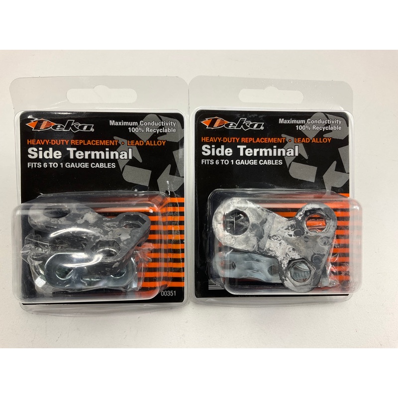 (2) Deka 00351 Heavy Duty Battery Side Terminals - 6 To 1 Gauge Cable