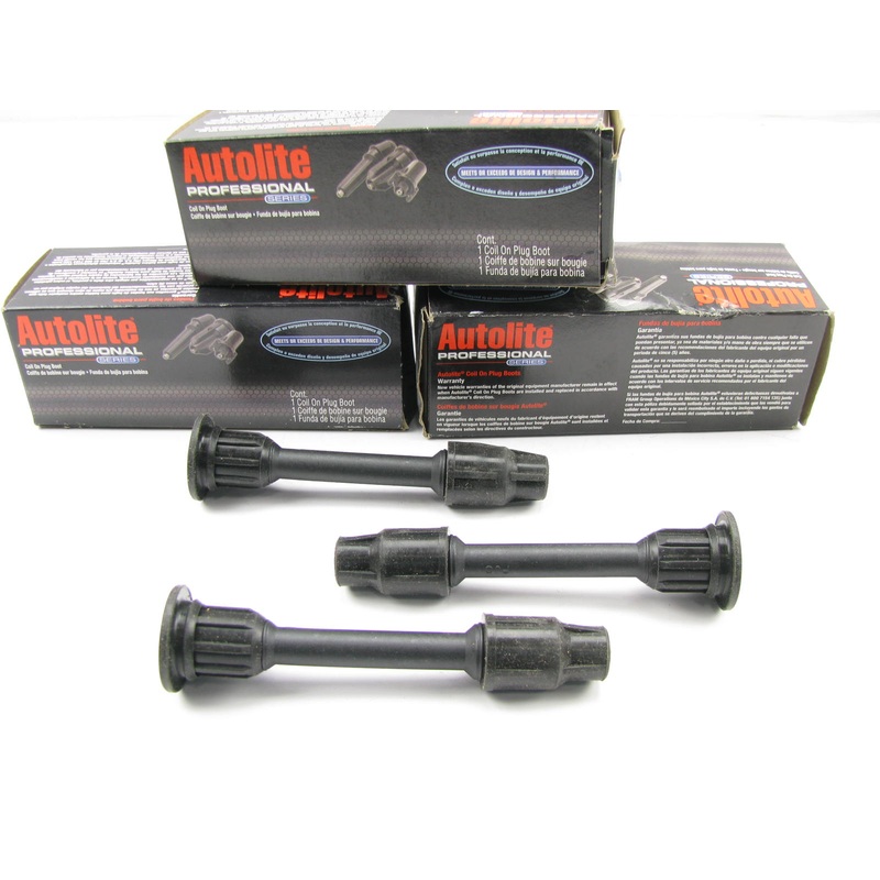 (3) Autolite 50013-1 Coil On Plug Boots - Left Bank For 1995-1999 Nissan 3.0L V6
