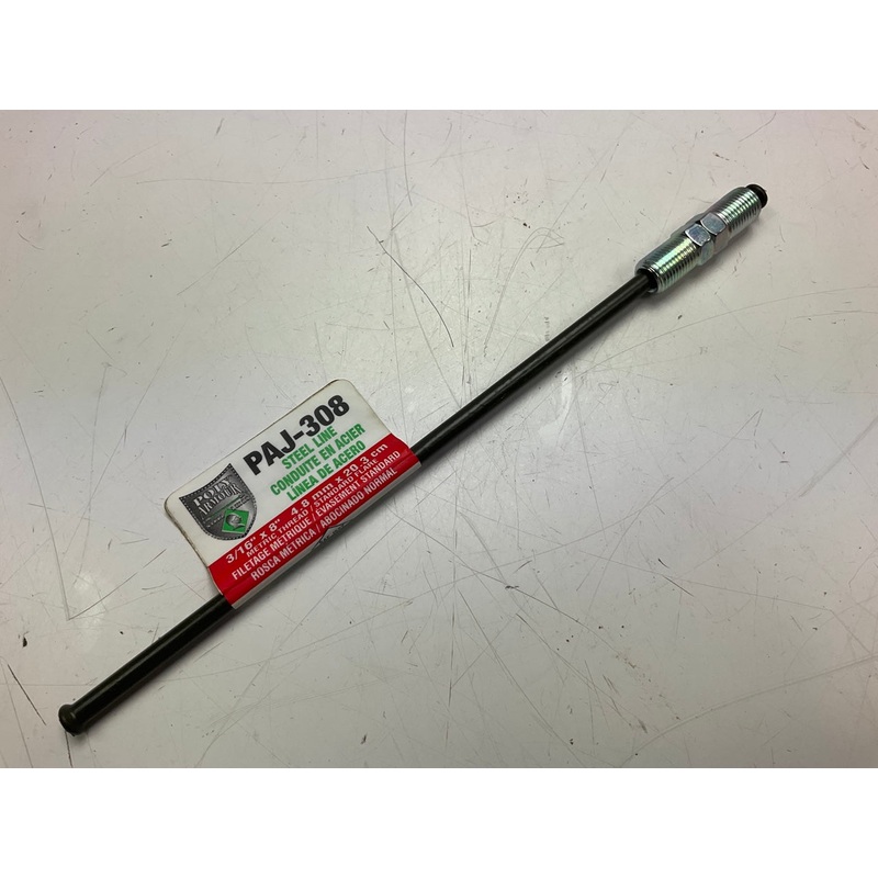 AGS PAJ-308 PVF Coated Steel Brake Line: 8'' Long, 3/16'' Diameter, Universal