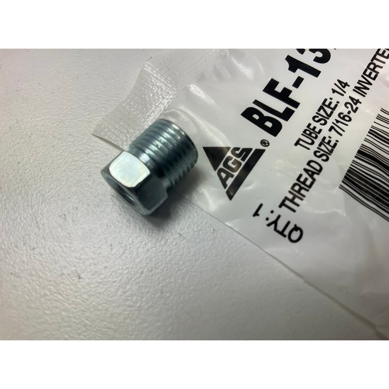 AGS BLF-13B Brake Line Steel Tube Nut, 1/4'' (7/16''-24 Inverted)