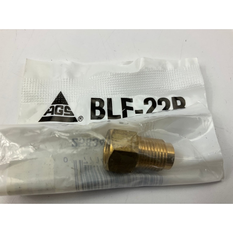 AGS BLF-22B Adapter, Brass, Female (3/8''-24 Inverted), Male (7/16''-24 Inverted)