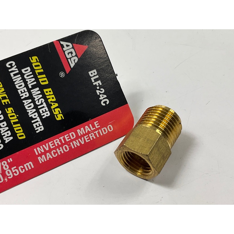AGS BLF-24C Brass Adapter, 1/2''-20 Inverted To 5/8''-18 Inverted