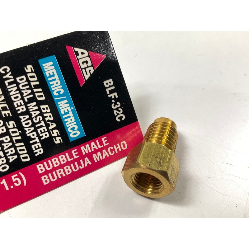 AGS BLF-32C Brass Adapter, 3/8''-24 Inverted To M11 X 1.5 Bubble