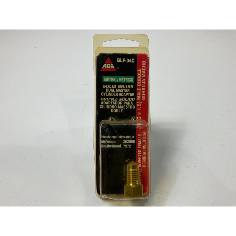 AGS BLF-34C Brass Adapter, 3/8''-24 Inverted To M13 X 1.5 Bubble