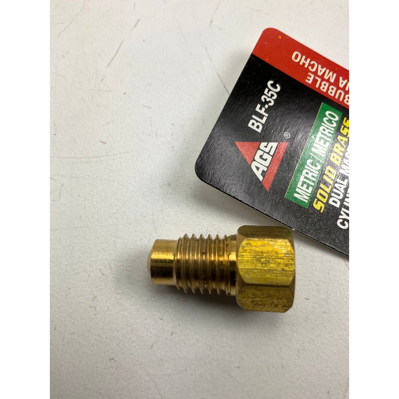 AGS BLF-35C Brass Adapter, M10 X 1.0 Inverted To M11 X 1.5 Bubble