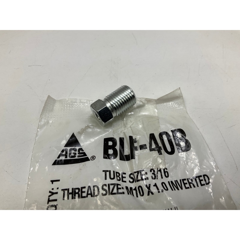 AGS BLF-40B Brake Line Steel Tube Nut, 3/16'' (M10x1.0 Inverted)