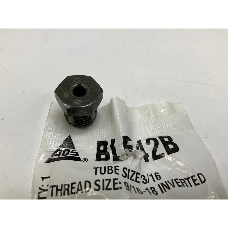 AGS BLF-42B Brake Line Steel Tube Nut, 3/16'' (9/16''-18 Inverted)