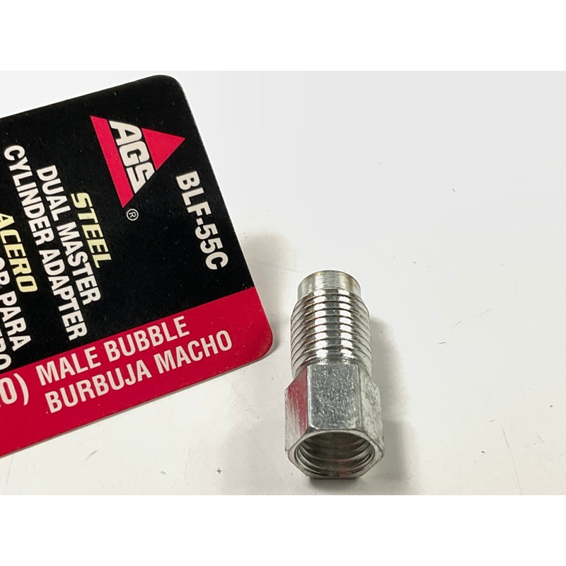 AGS BLF-55C Steel Adapter, 3/8''-24 Bubble To 7/16''-20 Bubble
