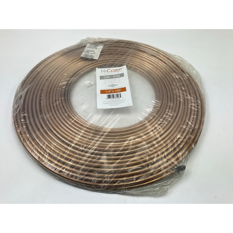 AGS CNC-4100 Nickel / Copper Brake Line Tubing Coil, 1/4'' X 100'  (100 FEET)