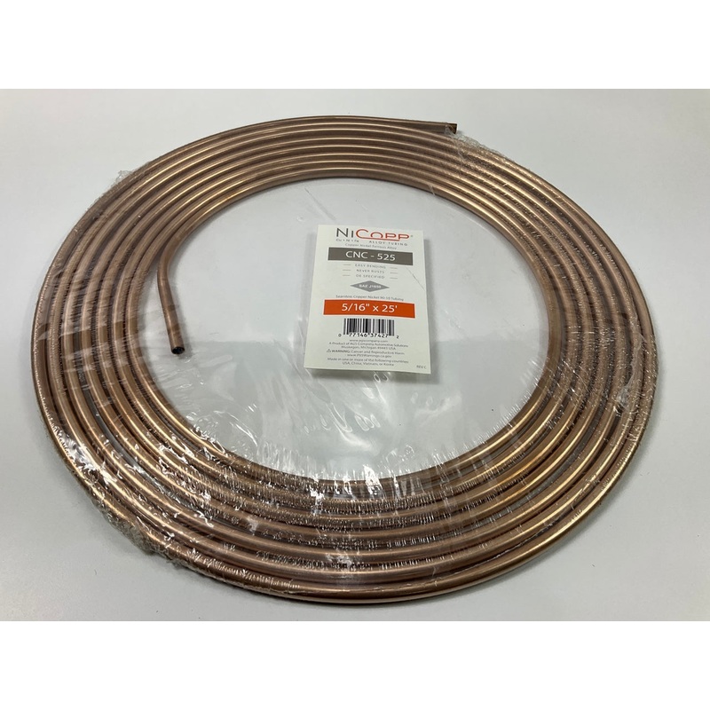 AGS CNC525 Nickel/Copper Brake Fuel Trans Line Tube Tubing Coil 5/16'' X 25 Feet