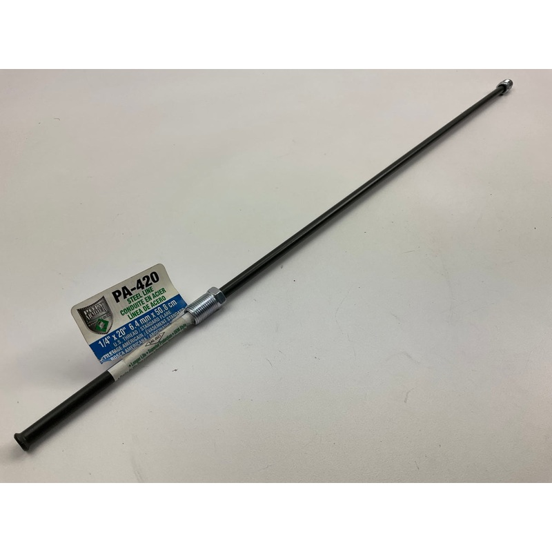 AGS PA-420 PVF Coated Steel Brake Line: 20'' Long, 1/4'' Diameter, Universal