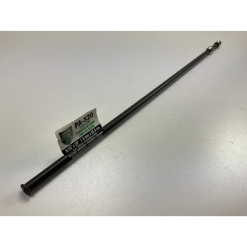 AGS PA-520 PVF Coated Steel Brake Line: 20'' Long, 5/16'' Diameter, Universal