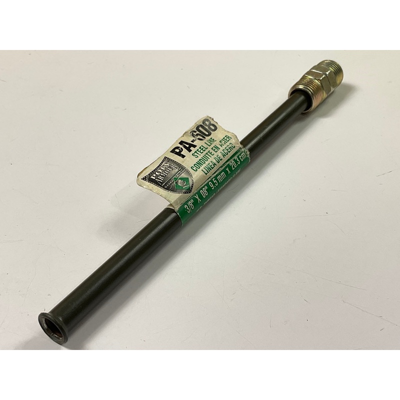 AGS PA-608 PVF Coated Steel Brake Line: 8'' Long, 3/8'' Diameter, Universal