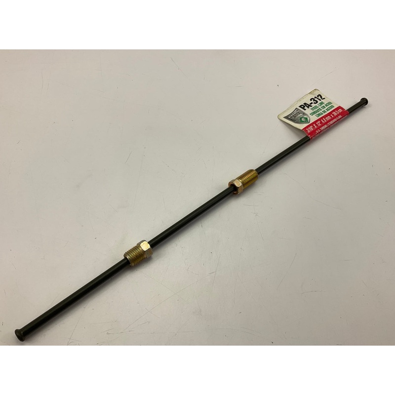 AGS PA312 - 3/8 - 24'' Thread Size Steel Brake Line: 12'' Long, 3/16'' Diameter