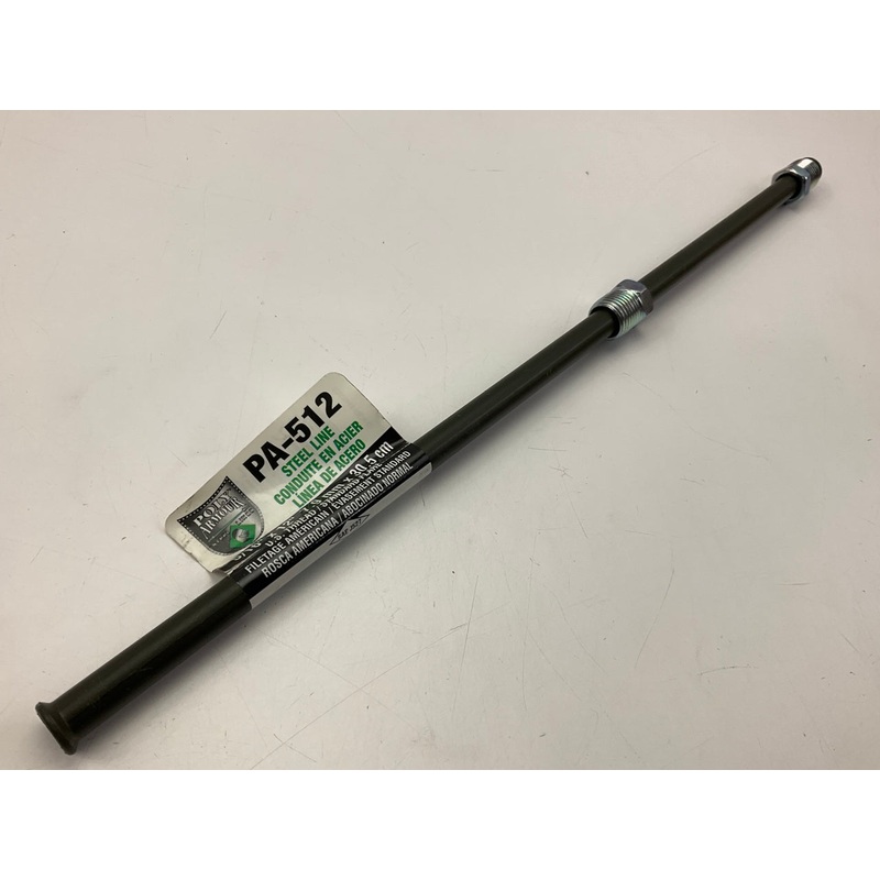 AGS PA512 PVF Coated Steel Brake Line: 12'' Long, 5/16'' Diameter, Universal