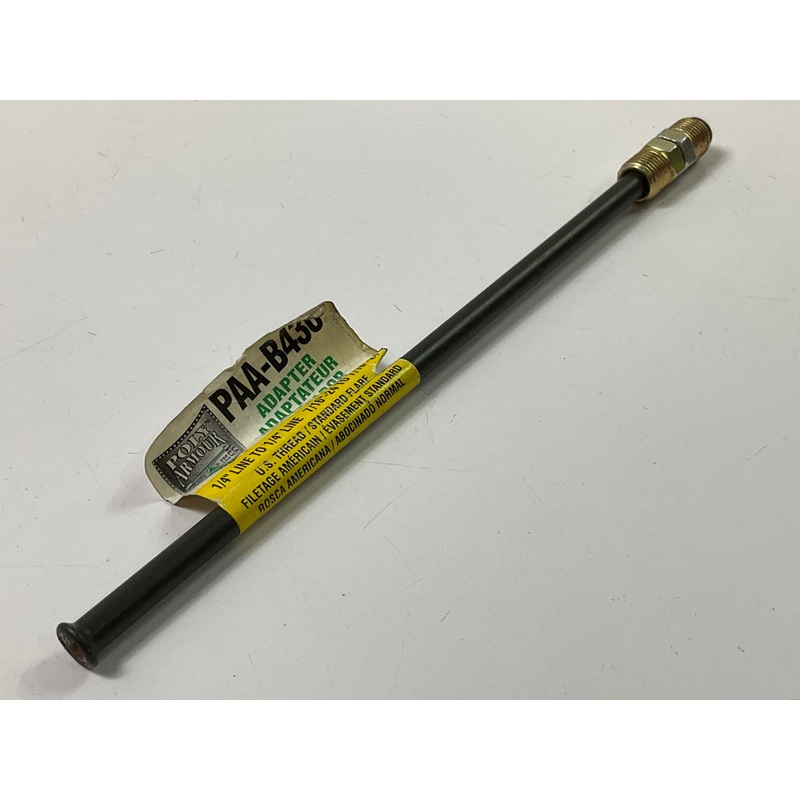 AGS PAA-B430 8'' X 1/4'' PVF Coated Adapter Brake Line - 7/16-24 SAE Inverted