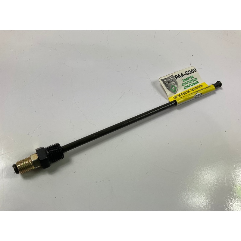 AGS PAA-G360 PVF Steel Brake Line Adapter, 3/16'' X 8, ( 3/8''-24 X 1/2''-20 Inv.)