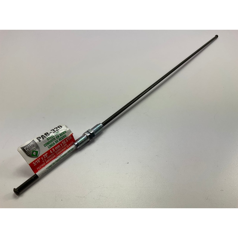 AGS PAB-320 PVF Coated Steel Brake Line, 20'' Long, 3/16'' Diameter, Universal Fit