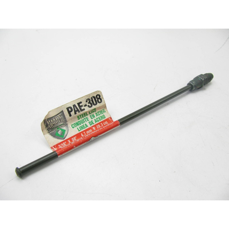 AGS PAE-308 PVF Coated Steel Brake Line: 8'' Long, 3/16'' Diameter, Universal