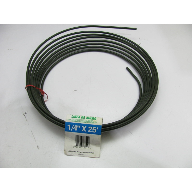 25 Feet Long - AGS PAC-425 Steel Hydraulic Brake Line 1/4'' Diameter