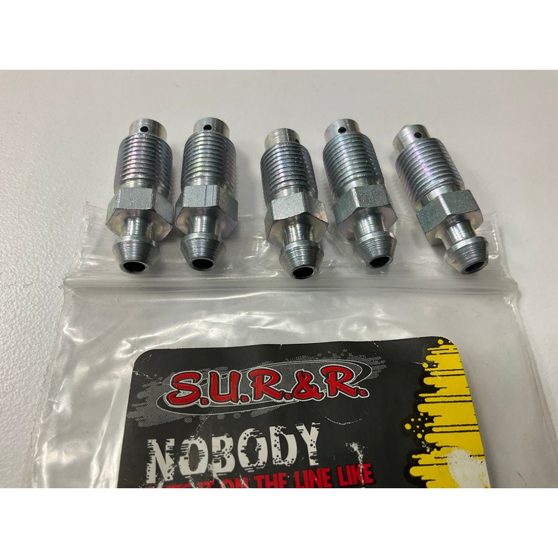 (5) SUR&R BB01 Brake Caliper Bleeder Screw, M10 X 1.0S Thread