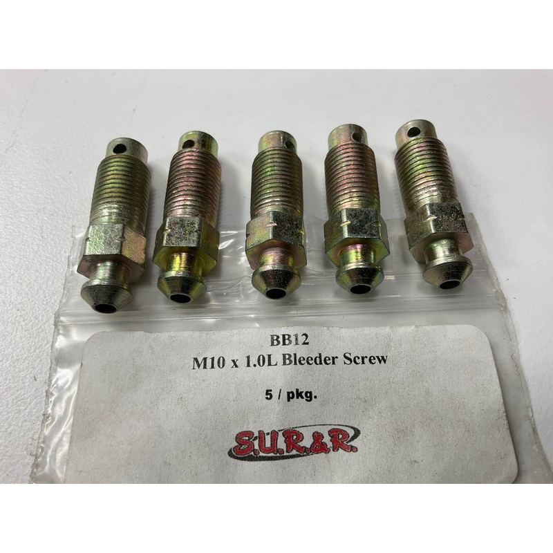 (5) Sur-r BB12 M10 X 1.0 Thread Brake Caliper Bleeder Screws M10x1.0