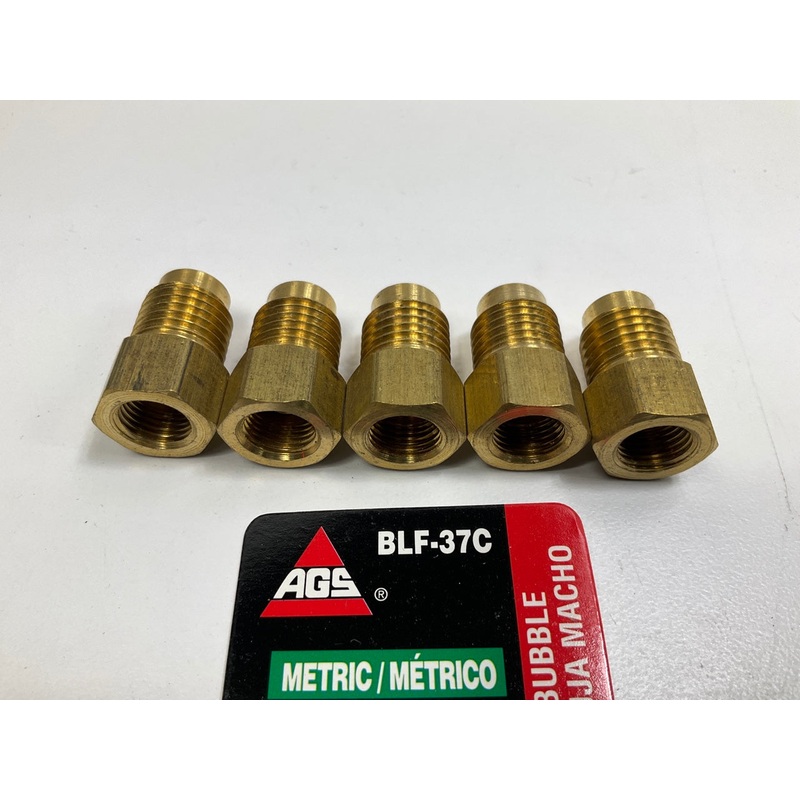 (5) AGS BLF-37C Brass Adapter, M10 X 1.0 Inverted To M13 X 1.5 Bubble