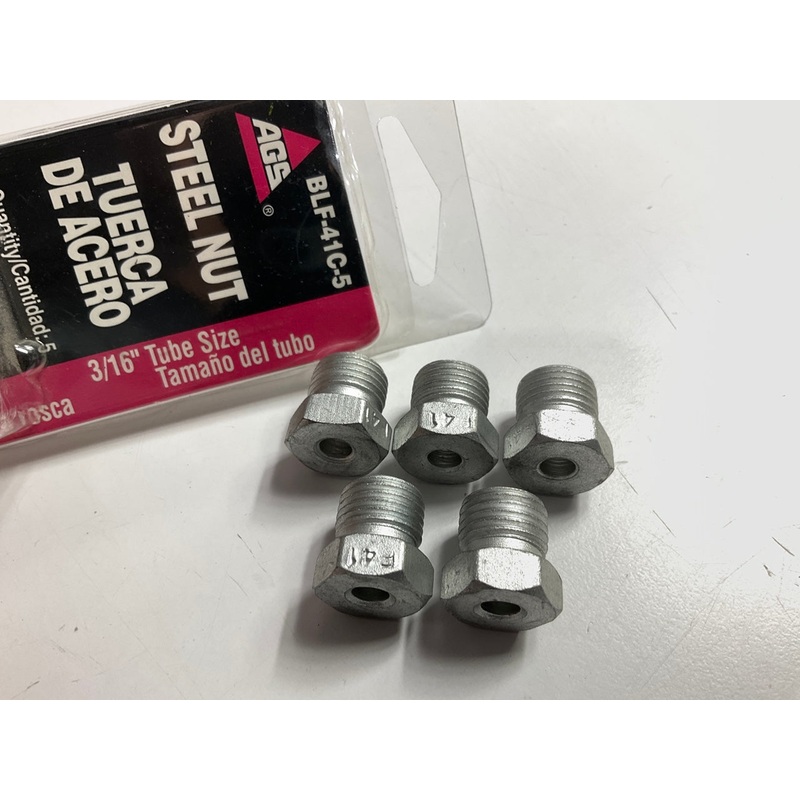 (5) AGS BLF-41C Steel Tube Nut, 3/16'' (1/2''-20) Inverted